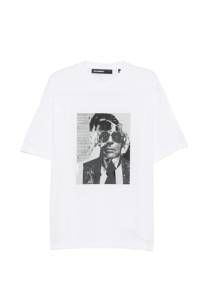 Karl Lagerfeld portrait-print T-shirt - White