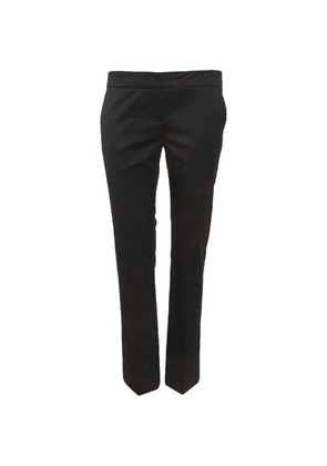 Burberry Pre-Owned gabardine satin-trim straight-leg trousers - Black