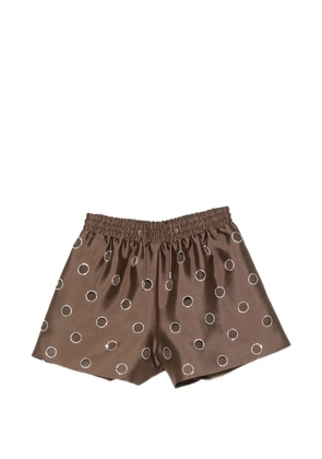 SANDRO rhinestone-embellished cut-out shorts - Brown