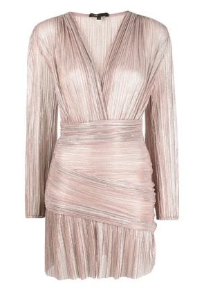 Maje metallic-threading pleated minidress - Pink