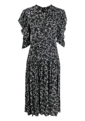 Proenza Schouler Printed Crepe De Chine Dress - Black