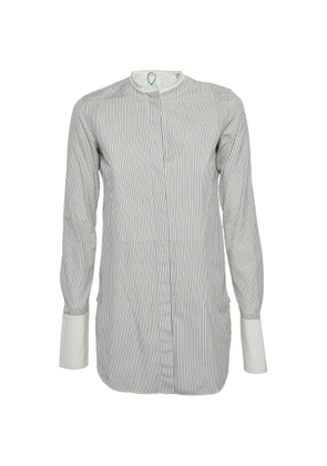 Celine Pre-Owned collarless striped shirt - White