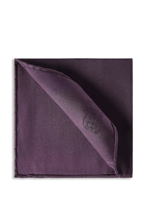Brunello Cucinelli silk pocket square with printed logo - Purple