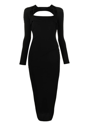 Helmut Lang backless long-sleeved maxi dress - Black