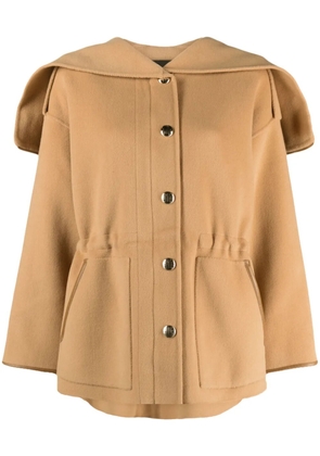 Maje split-hood double-breasted coat - Brown
