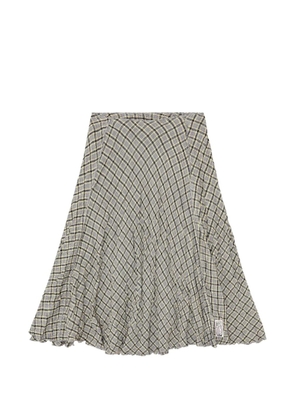 Diesel midi skirt in seersucker-effect check - Grey