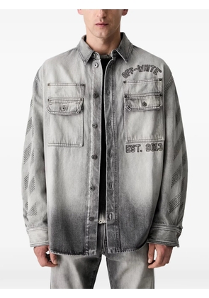 Off-White Diagonals-print denim jacket - Grey