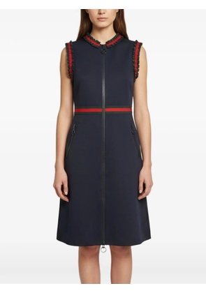 Gucci Pre-Owned Web stripe frill midi dress - Blue