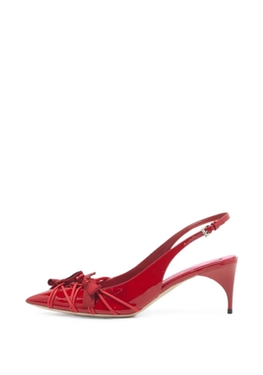 Nº21 bow-detail buckle pumps - Red