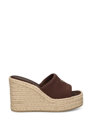 Calvin Klein logo-plaque wedge espadrilles - Brown