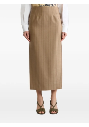ETRO wool jacquard midi skirt with striped pattern - Brown