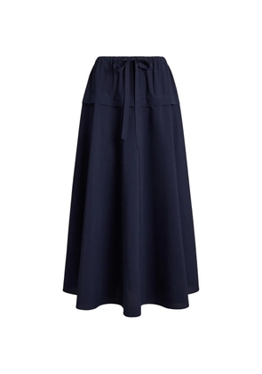 Polo Ralph Lauren Mitchell drawstring-detail cotton midi skirt - Blue