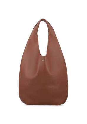 A.P.C. grained leather shoulder bag - Brown