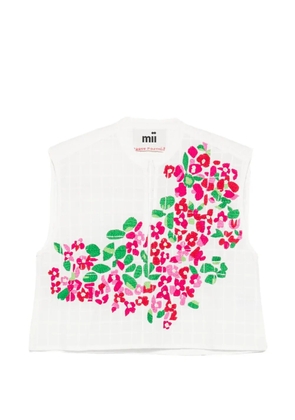 mii Gaia floral-embroidered blouse - White