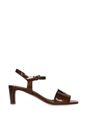 Del Carlo buckle-detail patent sandals - Brown