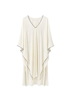 Alberta Ferretti piped handkerchief-hem dress - Neutrals