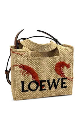 LOEWE Font shrimp-embroidered tote bag - Neutrals