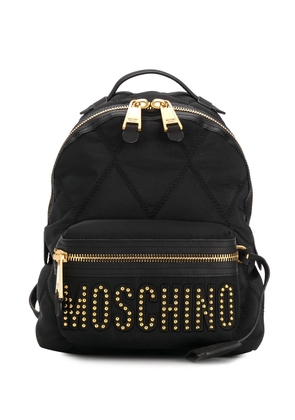 Moschino studded logo backpack - Black