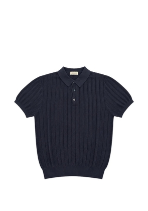Heritage ribbed-knit polo shirt - Blue