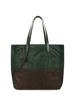ETRO Unfold Me nylon tote bag with degradé Arnica motif - Green