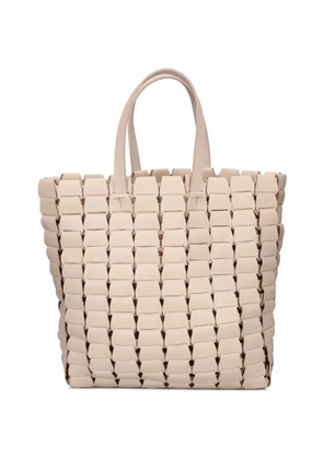 DRAGON DIFFUSION Link woven leather tote bag - Neutrals