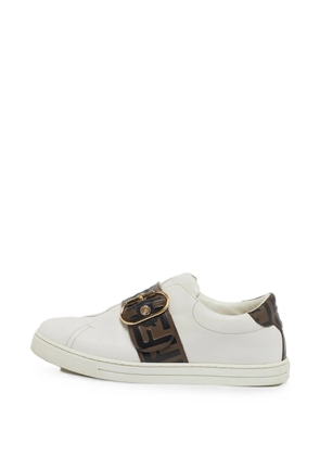 Fendi Pre-Owned Signature buckle-strap sneakers - White