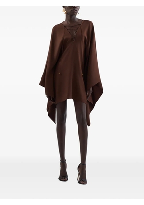 Taller Marmo Sahara lace-up kaftan mini dress - Brown