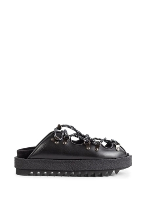 sacai lace-up platform mules - Black
