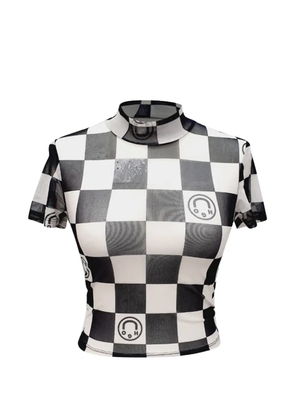 BOSS 2022 Dalorra checkered mesh top - White