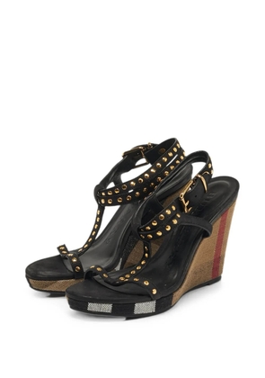 Burberry Pre-Owned Harbeton wedge sandals - Black