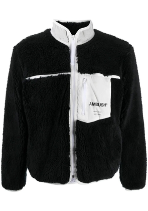 AMBUSH logo-print fleece jacket - Black