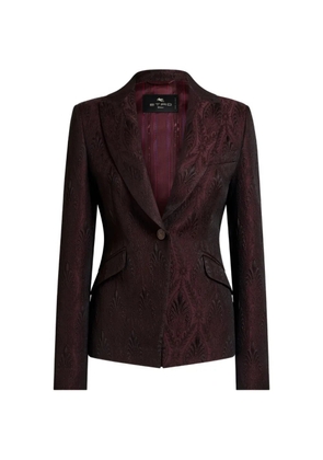 ETRO single-breasted jacquard jacket with floral medallion motif - Red