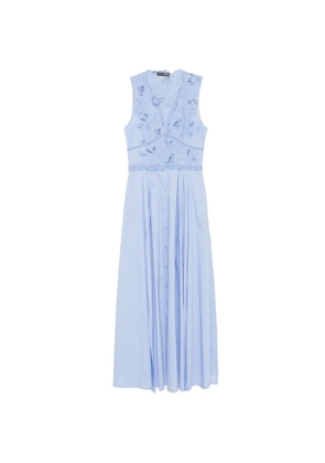 Ermanno Scervino lace-trimmed sleeveless midi dress - Blue