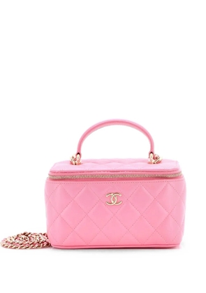 CHANEL Pre-Owned Classic Top Handle Vanity Case with Chain Quilted Lambskin Small crossbody bag - Pink