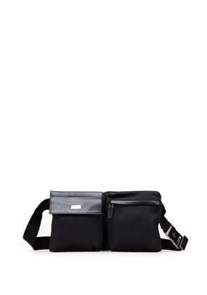 Gucci Pre-Owned 2000-2015 Nylon Double Pocket belt bag - Black