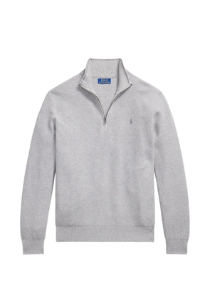 Polo Ralph Lauren mesh-knit quarter-zip sweater - Grey