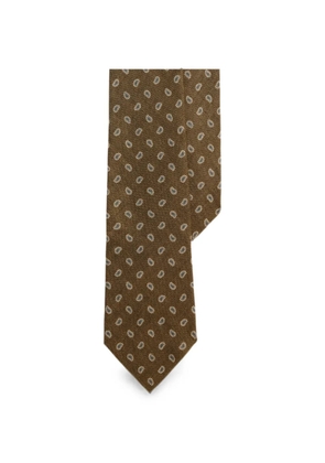 Polo Ralph Lauren pine-print linen tie - Brown