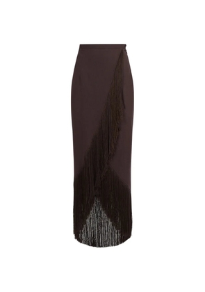Taller Marmo El Pareo fringe-trimmed skirt - Brown