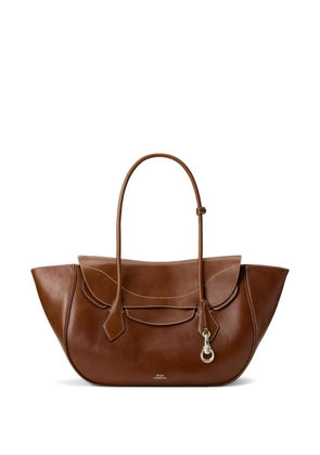 Polo Ralph Lauren contrast-stitch leather tote bag - Brown
