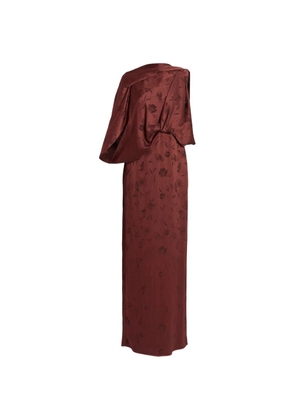 ERDEM floral-jacquard maxi dress - Red