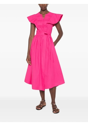 mii Lea ruffled-sleeves midi dress - Pink
