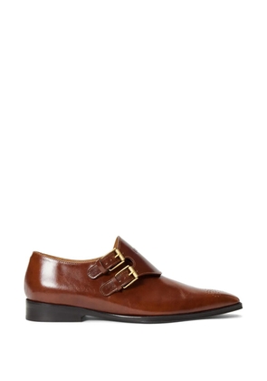 Polo Ralph Lauren double-buckle pointed loafers - Brown