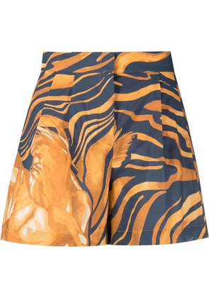 Alberta Ferretti swirl print shorts - Yellow