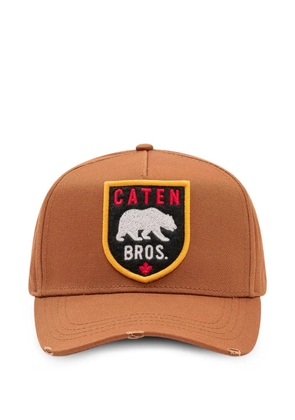 DSQUARED2 logo-patch distressed baseball cap - Brown