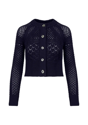 Smythe crochet-knit cardigan - Blue
