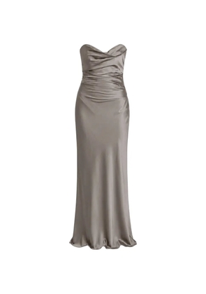 The Sei cowl-neck ruched maxi gown - Silver