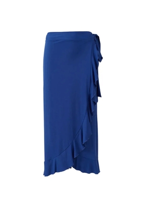 Melissa Odabash Cassidy ruffled wrap midi skirt - Blue
