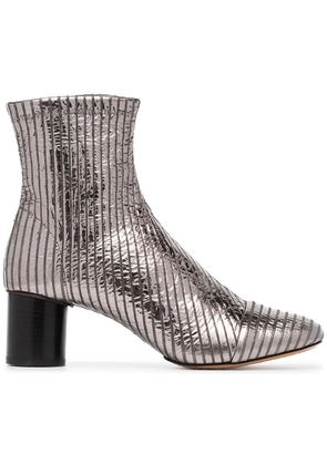 ISABEL MARANT Datsy 50 Calf Leather and Lamb Skin Boots - Metallic