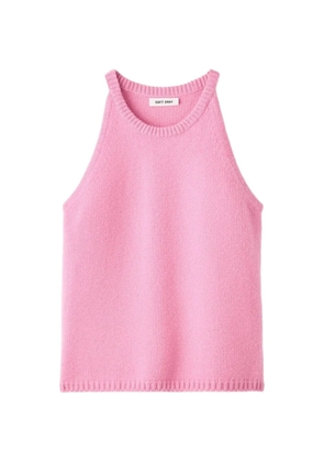 Soft Goat ribbed-trim knitted top - Pink