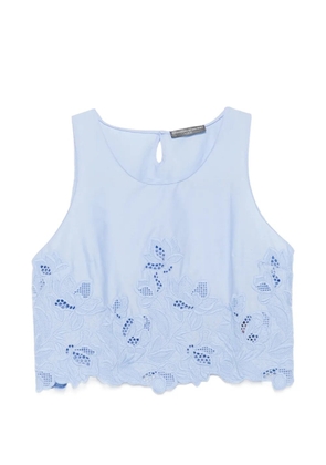 Ermanno Scervino broderie-anglaise cropped top - Blue